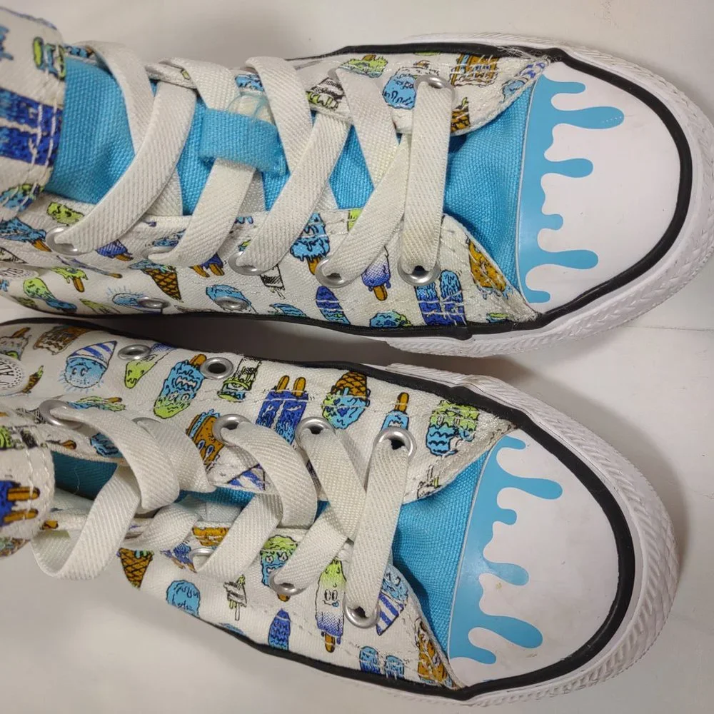 Converse All Star Frozen Treats CTA Ice Cream High Tops Girl's Size 13 Canvas